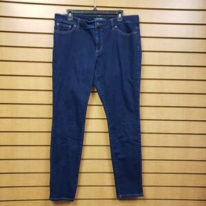 Lauren Ralph Lauren Modern Skinny Denim Blue Jeans Size 14 Dark Wash